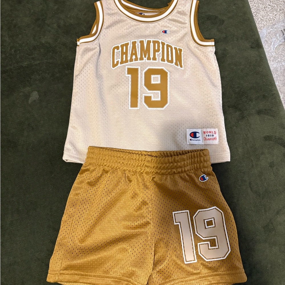 Champion Baby Boy Cream & Gold Basketball Set - 18m